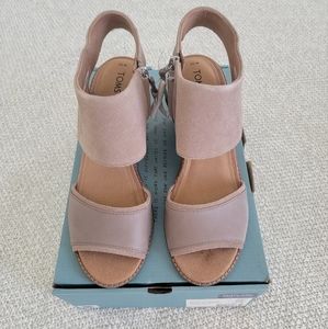 Toms Taupe Grey Majorca Block Sandal Womens 10